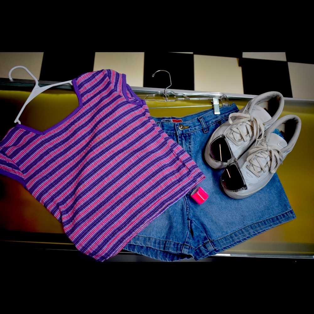 Vintage 80s Pink Striped Shirt